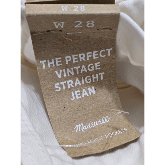 Madewell Womens White Distressed Denim Perfect Vintage Straight Jean Size 28 NWT - Picture 7 of 11